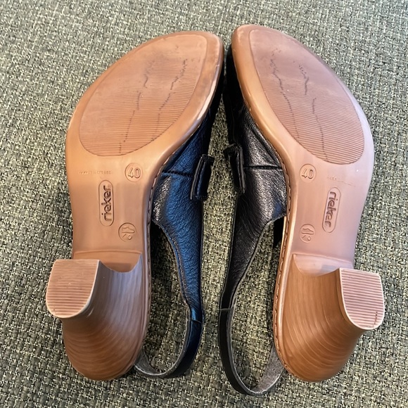 Rieker black leather sling back shoes (sz 40) - Picture 7 of 12